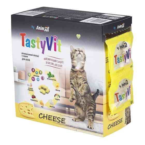 AnimAll TastyVit вітамінізовані ласощі з сиром для котів, 600шт (50пак х12шт) Київ