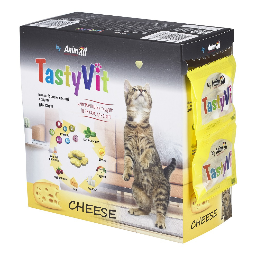 AnimAll TastyVit вітамінізовані ласощі з сиром для котів, 600шт (50пак х12шт) Київ - фото 1