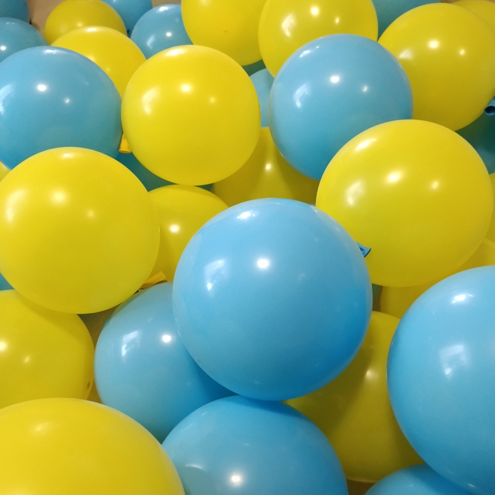 Шарики желто-голубые патриотические 12