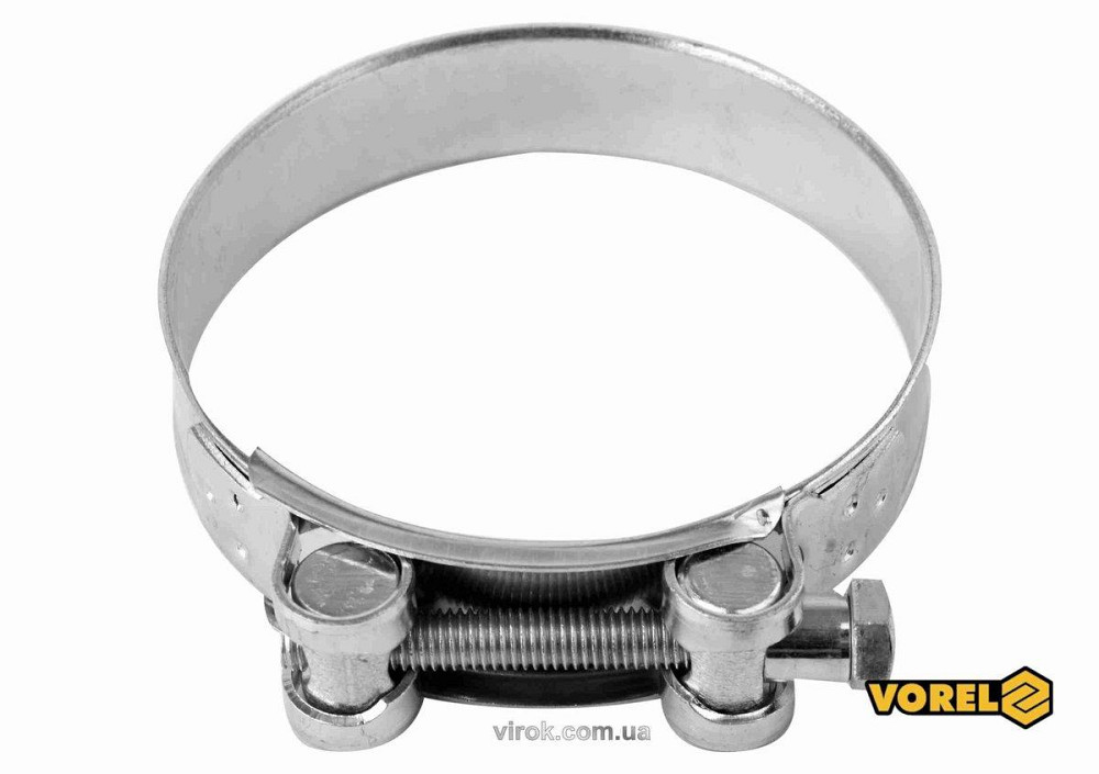 Хомут сталевий, з гвинтовим затискачем GBS W1 VOREL : Ø= 92-97/ 24 мм, оцинкований [100] Одеса - фото 1
