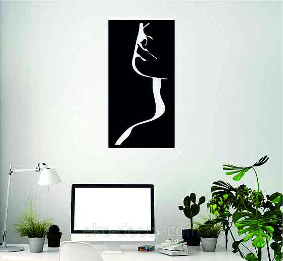 Декоративное настенное Панно «Женский Образ», Декор на стену 90*46 см, Черный Киев