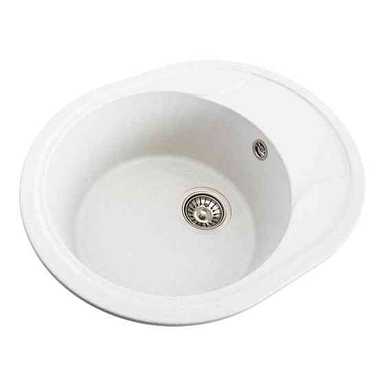 Гранітна мийка для кухні VALESO ONYX 5847 матова Біла в крапку Коломыя