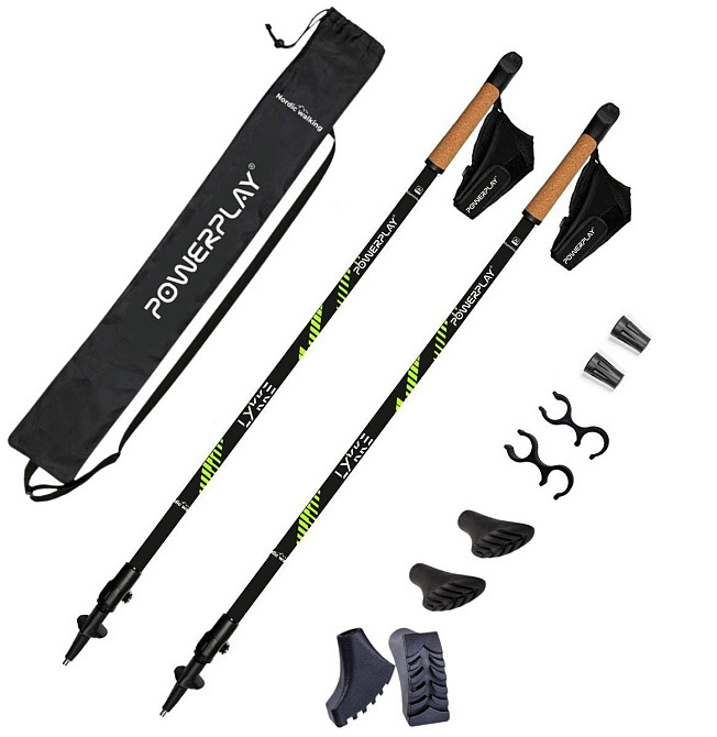 Палки для скандинавской ходьбы трекинговые палки PowerPlay 9111 Lykke 80-135см две пары сапожек чехол Киев - изображение 1