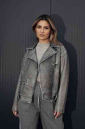 Женская косуха с потертостями оверсайз Серый M Харьков