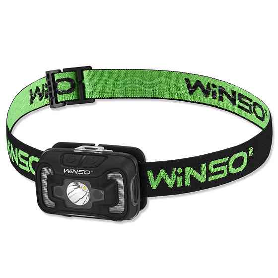 Фонарь налобный Winso 200Lm, 5W CREE XTE+COB, 3xAAA, с сенсором белый/красный Львов