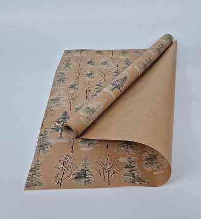 Рулон 8 м бумага подарочная с печатью (38) для цветов (h680) Н.Год №1 (1 шт) Харьков