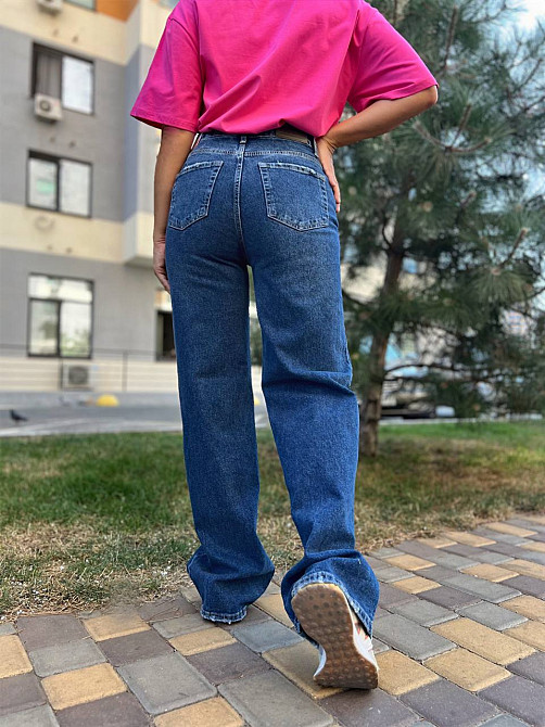 Джинси жіночі Twin 1342 straight fit jeans палаццо рівні від стегна стрейчеві, синій, 38, 38, 82 см, 106 см Київ - фото 3
