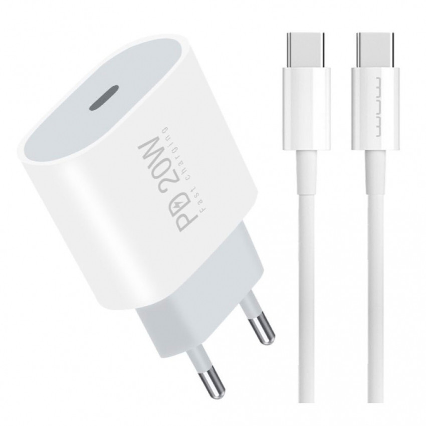 Зарядний пристрій USB-C блок живлення 20W з кабелем Type-C Type-C Вінниця - фото 1