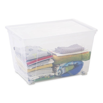 Контейнер для хранения DEA home Easy прямоугольный на колесах Прозрачный 80 л (20083) Винница - изображение 2