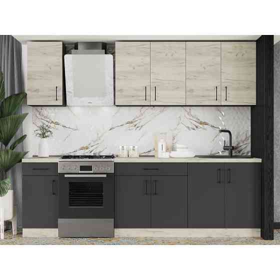 Кухня модульна Еверест Оптіма набір №3 Дуб крафт білий+Антрацит 2,6 м (без стільниці) (DTM-5699) Львів