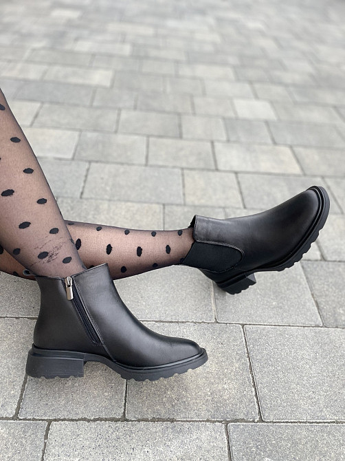 Masis Черевики жіночі MASIS чорні натуральна шкіра весна-осінь висота 10 см (Ч798) Коломия - фото 2
