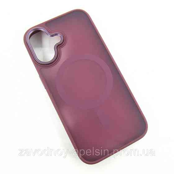 IPhone 16 Чехол матовый Магнит TPU+PC (бордовый) Одесса