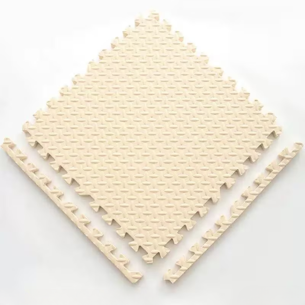 Килимок-пазл підлоговий, термокилимок, без покриття, Eva-піни, 10 пазлів 60*60 см, площа покриття 3,6м², товщина 1 см, бежевий Кам'янець-Подільський - фото 3