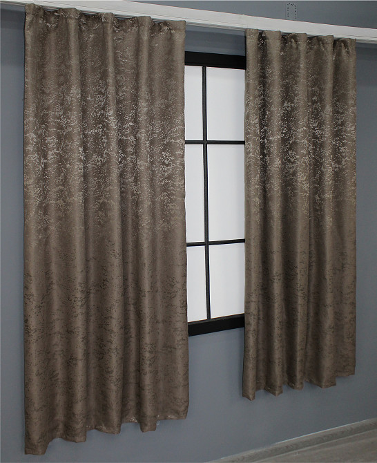Комплект коротких штор VR-Textil Лен мрамор Pavliani № 1372ш 130х170 см 2 шт Какао (35-0062) Киев - изображение 3