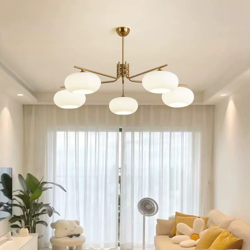 Люстра світлодіодна стельова 6007 (Золотистий) 5 плафонів Вінниця - фото 2