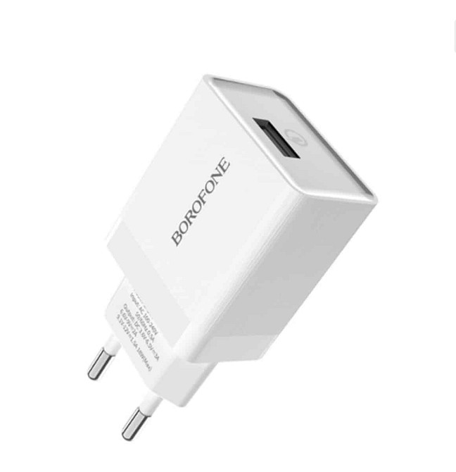 Мережевий зарядний пристрій BOROFONE BA20A Sharp single port charger set(Micro) White Киев - изображение 1