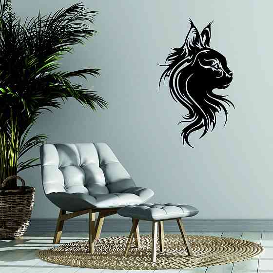 Декоративное настенное Панно «Кот» Декор на стену 70*42 см, Черный Киев