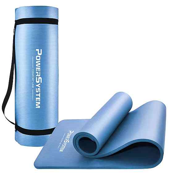 Килимок для йоги та фітнесу Power System PS-4017 NBR Fitness Yoga Mat Plus Blue (180х61х1) Кам'янське