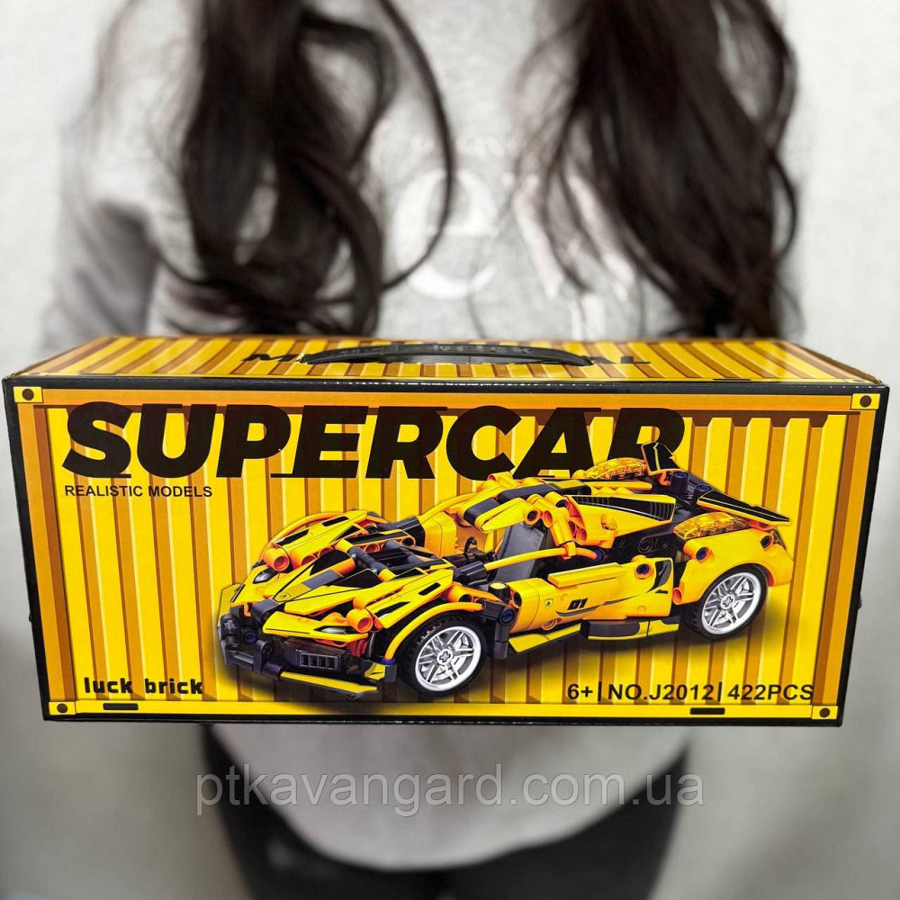Конструктор Феррари машинка суперкар 422 деталей в контейнере Technic J 2012 C желтый Хмельницкий - изображение 1