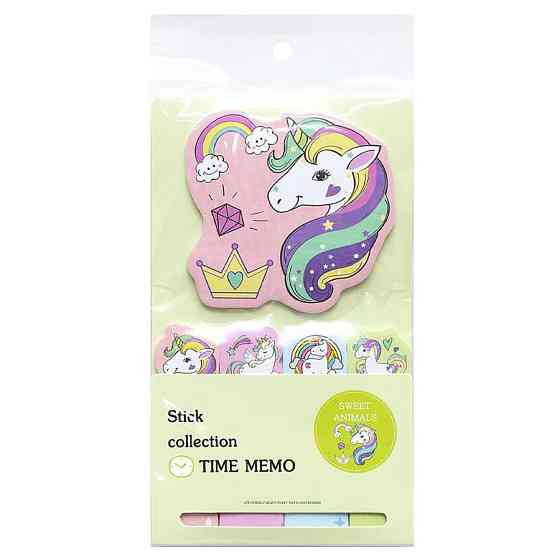 Набор бумажных стикеров Единорог N7-001-3 для заметок Винница