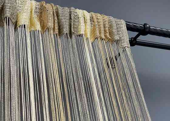 Шторы-нити 300х300см Бежевый с серым 1 шт (61-066) Киев