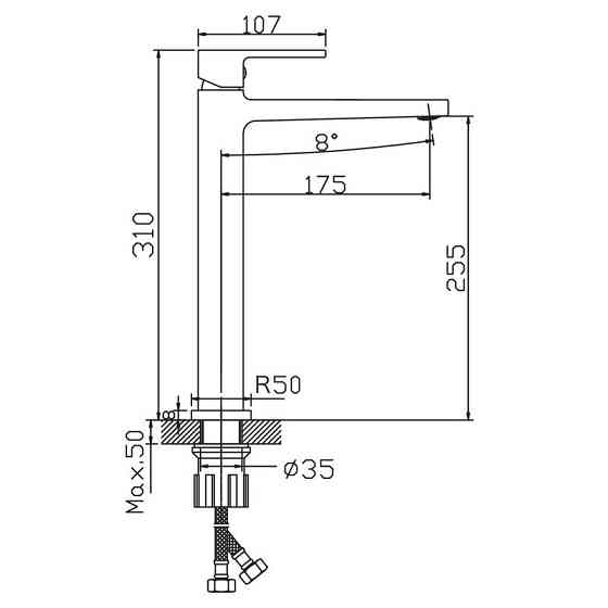 Змішувач для умивальника Haiba Kant 001 HIGH   ( HB9601 ) 39967 Харьков
