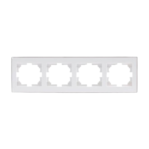 RAIN білий Рамка горизонтальна 4-а з боковою вставкою хром Лезард Житомир