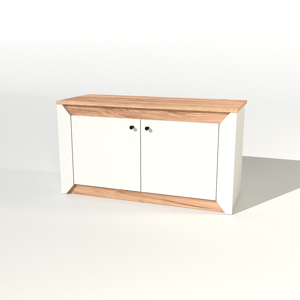 Тумба 2-х дверна закрита Еверест Нордік-980 98х38х53 см Білий + Дуб крафт золотий (DTM-5525) Львів - фото 2