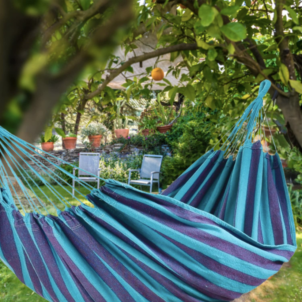 Гамак гавайський Jumi Garden тканинний з чохлом синій із зеленим Киев - изображение 7