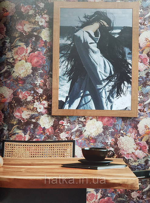 Обои виниловые на флизелине AS creation The Bos 0.53х10 цветы пионы розы астры розовые желтые на сине черном Киев - изображение 1