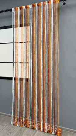 Шторы-нити с люрексом Белый с терракотовым и оранжевым 300х300см 1 шт (61-121) Киев