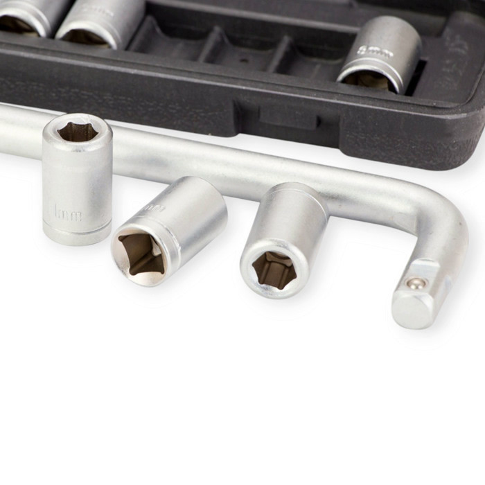 Набір головок 1/2" 10 шт, 8-21 мм з Г-коміром Мукачево - фото 1