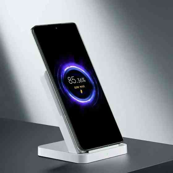 Беспроводная зарядка Xiaomi 50W Pro MDY-14-EN, вертикальная подставка с охлаждением (белая) Николаев