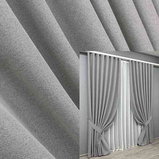 Комплект готовых штор VR-Textil Блэкаут двусторонний ASHEN NIGHT № 1840ш Светло-серый 150х270 см 2 шт (33-0873) Киев