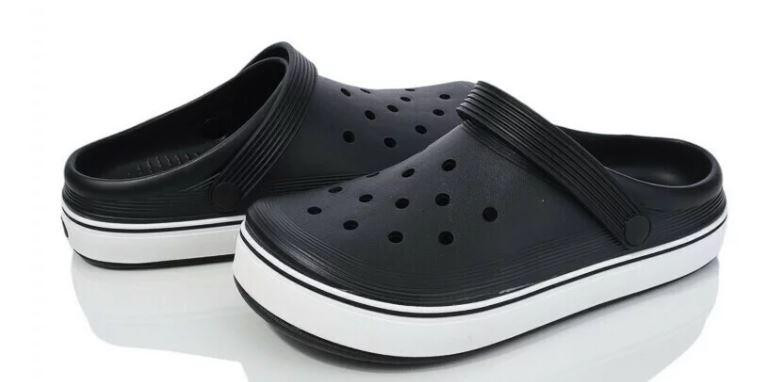 Кроксы мужские сабо черные с белой широкой полоской удобные практичные Одесса - изображение 6