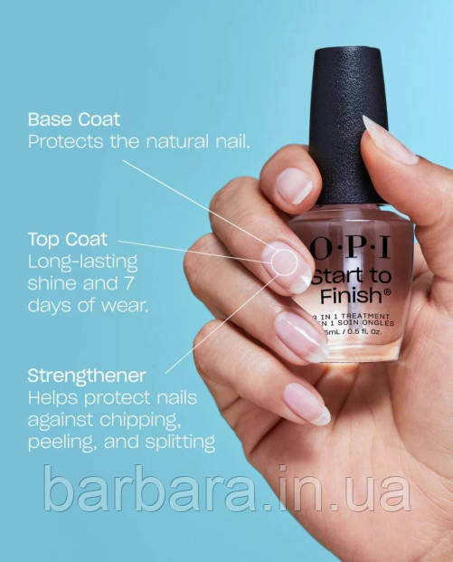Лак для укрепления и восстановления ногтей 3 в 1 Nail Treatments Start-To-Finish 15 ml Киев - изображение 2