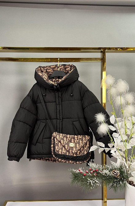 Детская двусторонняя зимняя куртка для девочки подростка с сумкой 134,140,146,152,158 Николаев - изображение 1