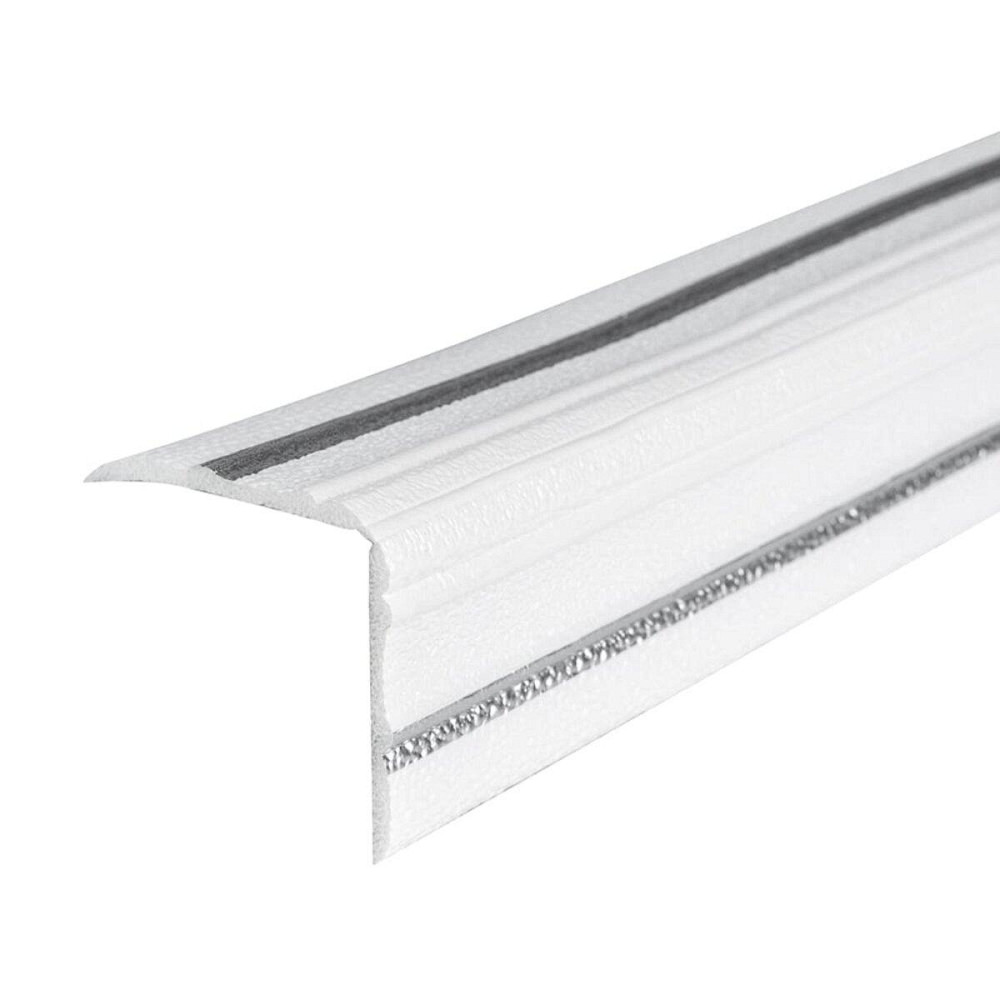 Плінтус РР самоклеючий 2300х140х4мм Білий з сірою смужкою (D) SW-00001809 Дніпро - фото 2