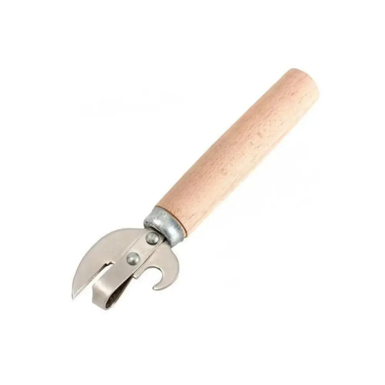 Консервний ключ з дерев'яною ручкою для відкриття консерв та банок нержавійка Харків