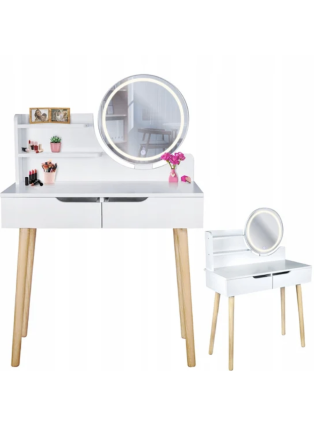 Туалетний столик Jumi Scandi LED підсвітка, з шухлядами, білий Київ