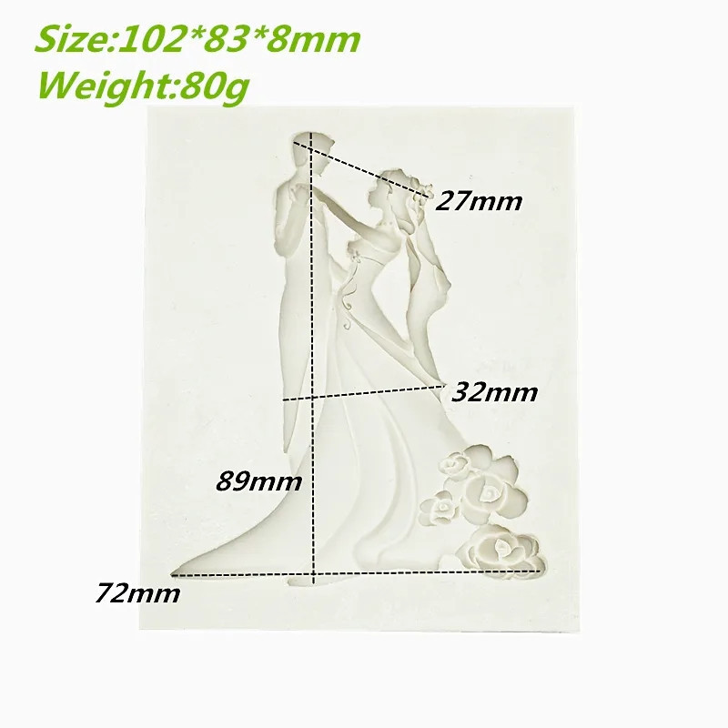 Молд силиконовый свадебный 102 на 83 мм серый Киев - изображение 2