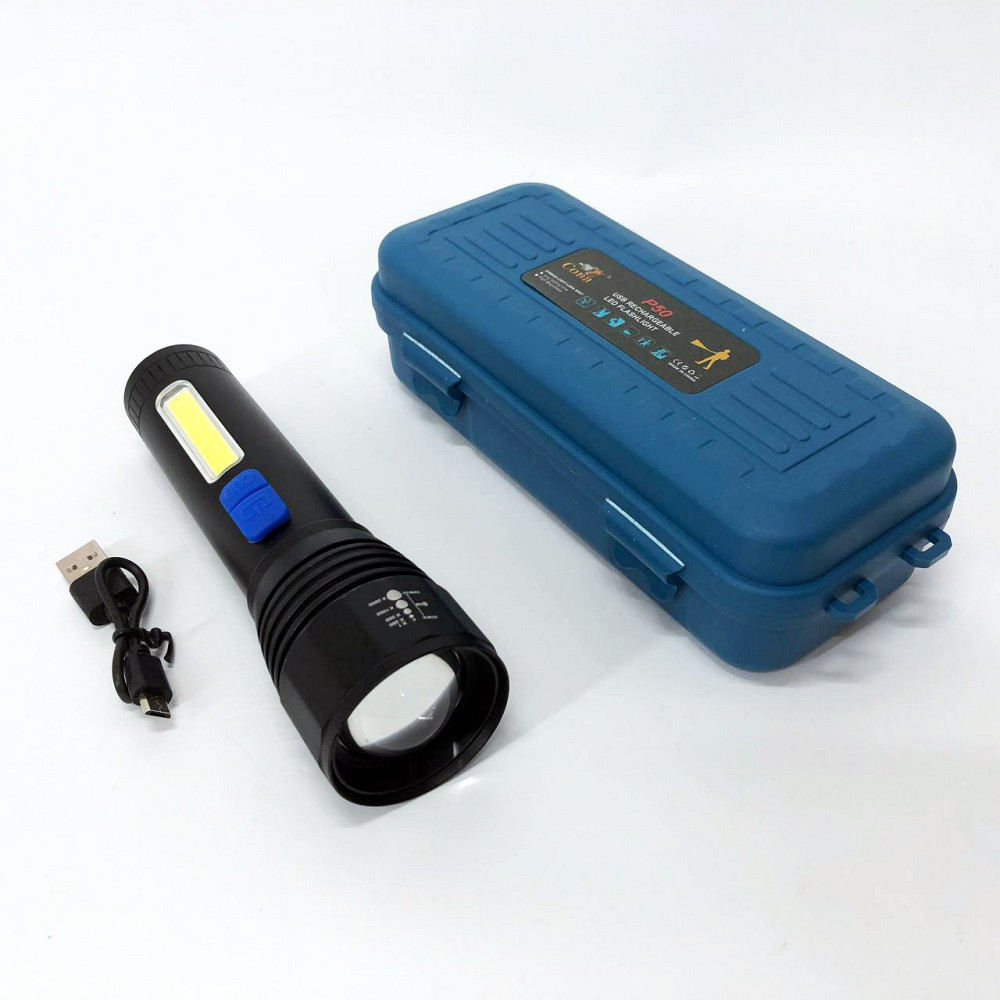 Ліхтар ручний металевий CB-C11-P50-COB, Акумуляторний ліхтар для домашнього використання GS-85 Львів - фото 6