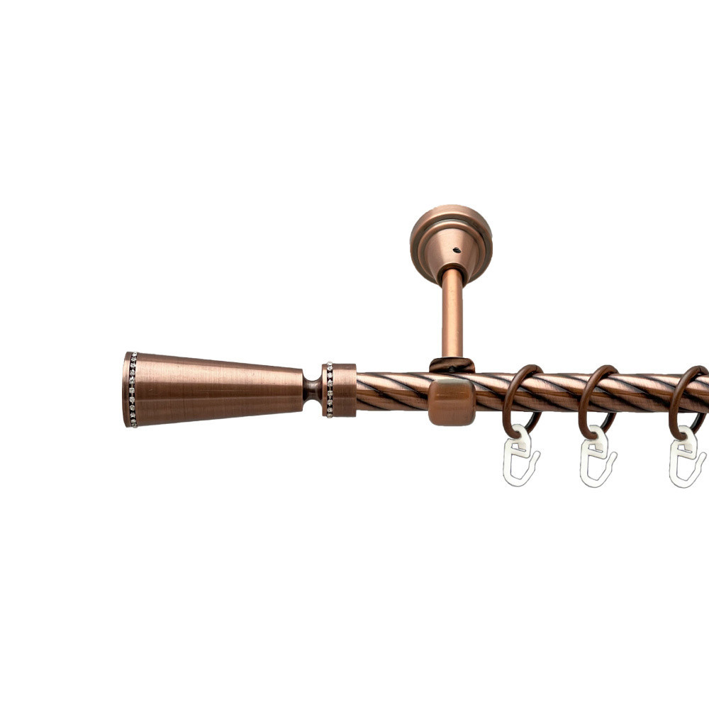 Карниз Orvit Меркурія металевий однорядний відкритий скручена труба кільце металеве Мідь 16 мм 160 см Львов - изображение 1