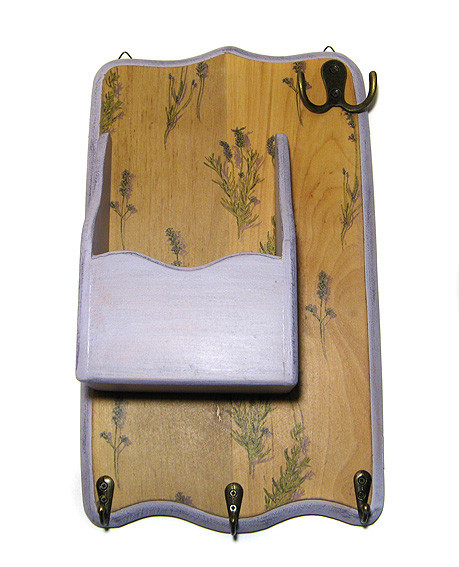 Ключница вешалка с ящиком деревянная Лаванда Киев - изображение 1