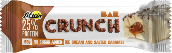 Протеиновый батончик Fitwin Crunch Bar 12x50g мороженое и соленая карамель Киев - изображение 1