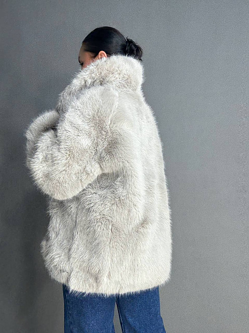 Шуба жіноча Fancy Matinee 5902 оверсайз з кишенями сіра, сірий, M Київ - фото 17