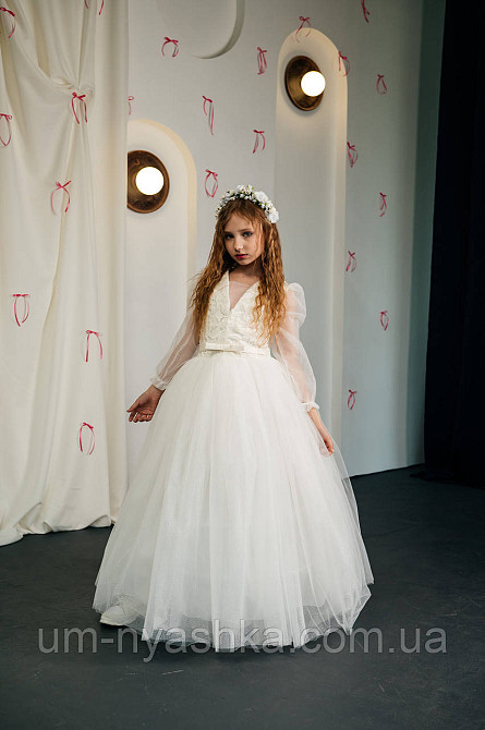 Молочное нарядное платье 134-146 Кривой Рог - изображение 3