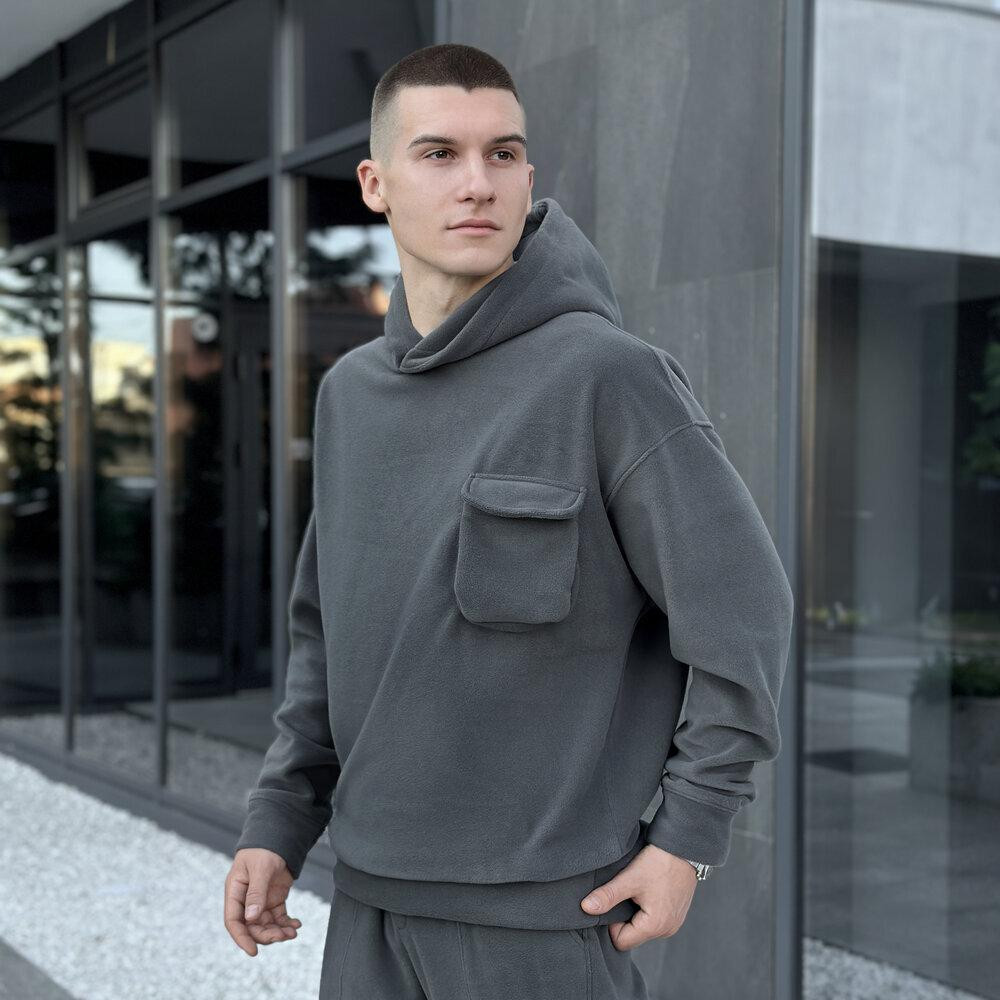 Темно-сірий спортивний костюм осінь зима Pobedov Winter. Теплий зимовий чоловічий спортивний костюм Київ - фото 5