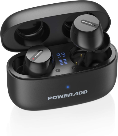 Беспроводные наушники Poweradd S12 TWS Bluetooth 5.0 спортивные влагозащищенные IPX8 с сенсорным управлением черные Киев