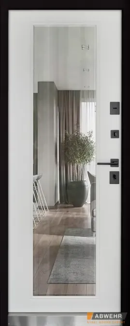Вхідні двері з дзеркалом Abwehr Megapolis Kale Mira 549/544 Смокі софт + Білий супермат 960*2050 мм Київ - фото 2